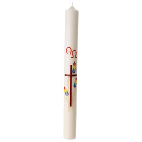 Paschal candle rainbow wheat, 80x8 cm