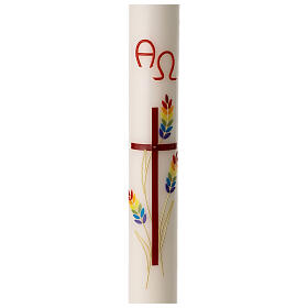 Paschal candle rainbow wheat, 80x8 cm