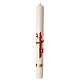 Paschal Candle with Golden Alpha Omega Cross Red Lines 80x8 cm s1