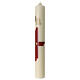 Cero pasquale croce rosso tono su tono 60x8 cm s3