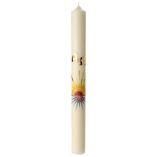 Paschal candle with stylized sunrise, 80x8 cm 1