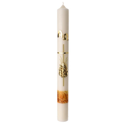 Paschal candle with wheat bas-relief, 31.5x3 in 1