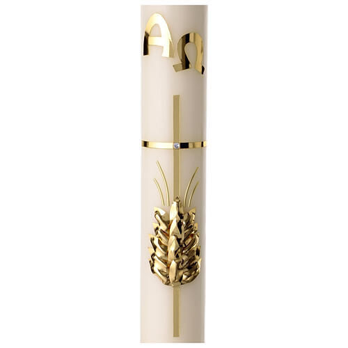 Paschal candle with wheat bas-relief, 31.5x3 in 2