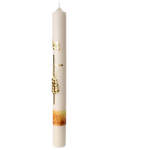 Paschal candle with wheat bas-relief, 31.5x3 in 3