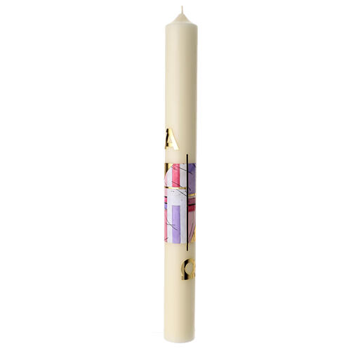 Paschal candle with pastel decorations, 31.5x3 in 1