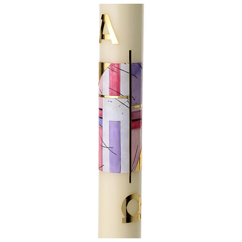 Paschal candle with pastel decorations, 31.5x3 in 2