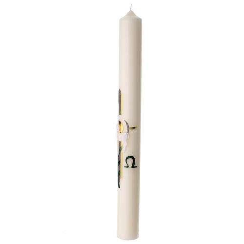 Paschal Candle with Lamb Golden Cross, 80x8 cm 3
