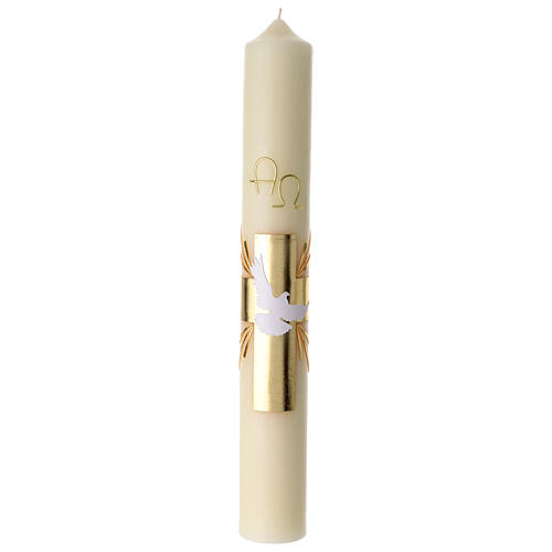 Paschal candle with dove gold cross 60x8 cm 1