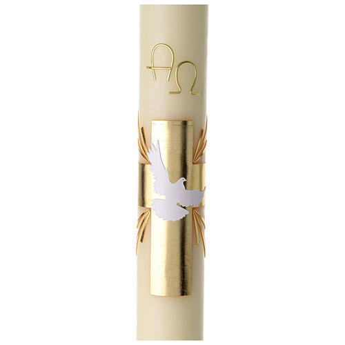 Paschal candle with dove gold cross 60x8 cm 2