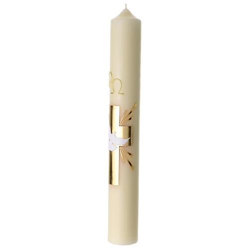 Paschal candle with dove gold cross 60x8 cm 3
