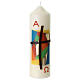 Cirio de altar cruz collage colorido 16x5 cm s1
