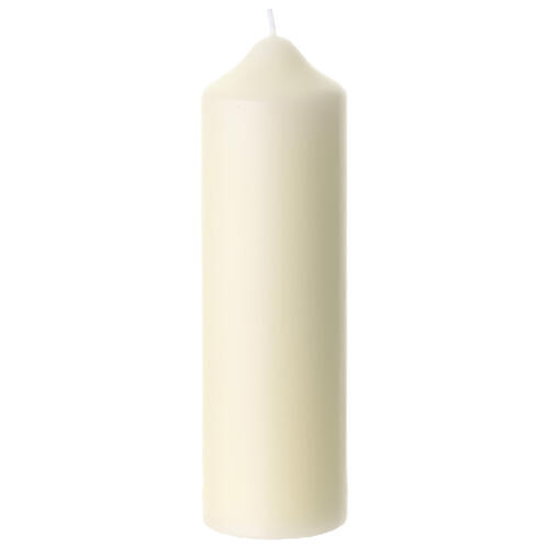 Altar candle with green marble effect cross and golden thread, 6x2 in 3