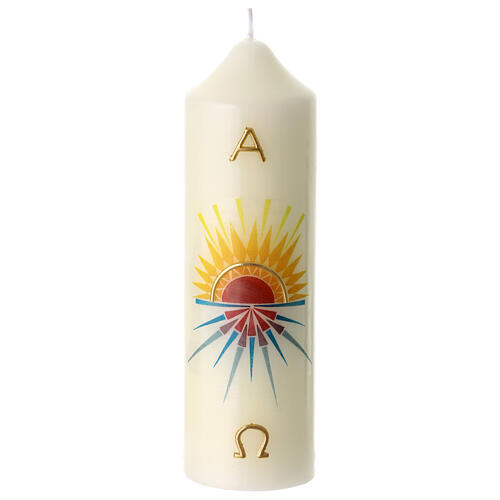 Altar candle with stylised alb, 6x2 in 1