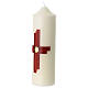 Altar candle two-tone red cross, 16x5 cm s2