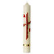 Cirio cruz moderna oro rojo 40x6 cm s1
