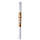 Paschal candle, white wax with gold leaf lamb, 31.5x47 in s1