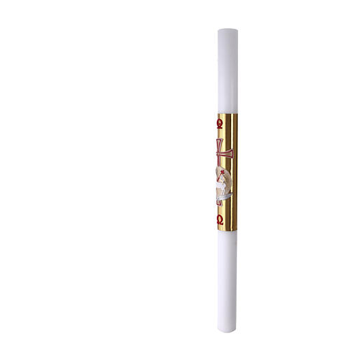 Cirio Pascual hoja de oro cordero cera blanca 80x120 cm 5