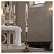 White Paschal candle with HAND-PAINTED blessing Christ, 3x47 in s2