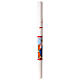White Paschal candle with HAND-PAINTED blessing Christ, 3x47 in s9