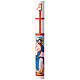 Hand-Painted White Paschal Candle with Image of Blessing Christ 8x120 cm s1