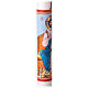 Hand-Painted White Paschal Candle with Image of Blessing Christ 8x120 cm s8