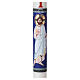 White Paschal candle with HAND-PAINTED image of blessing Christ, 3x47 in s3