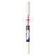 White Paschal candle with HAND-PAINTED image of blessing Christ, 3x47 in s4