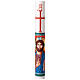 Hand Painted White Paschal Candle Christ Blessing Hand Bust, 8x120 cm s1