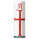 Hand Painted White Paschal Candle Christ Blessing Hand Bust, 8x120 cm s3