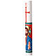 Hand Painted White Paschal Candle Christ Blessing Hand Bust, 8x120 cm s7