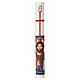 Hand Painted White Paschal Candle Christ Blessing Hand Bust, 8x120 cm s1