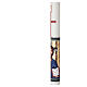 Hand-painted white Paschal candle, icon by Ivan Polverari, 3x47 in s6