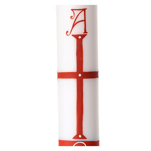 Cierge pascal blanc PEINT À LA MAIN icône Ivan Polverari 8x120 cm 3