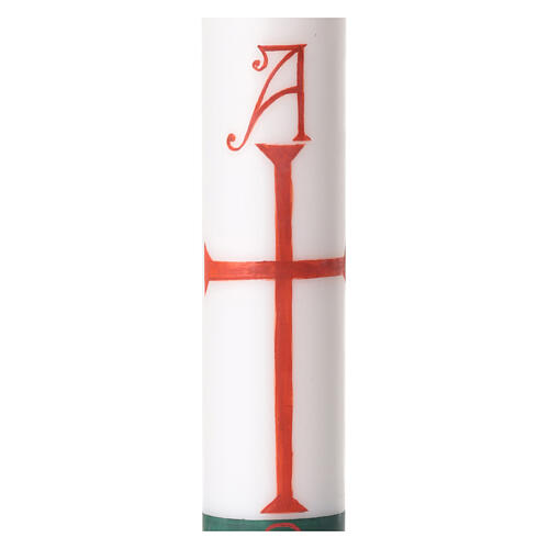 Hand-Painted White Paschal Candle Blessed Jesus Bust Half, 8x120 cm 3