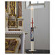 Hand-Painted White Paschal Candle Blessed Jesus Bust Half, 8x120 cm s2