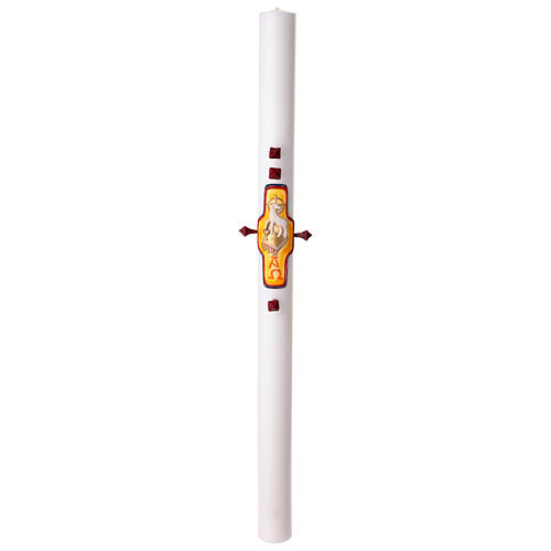 White Paschal Candle Lamb Paschal White Wax, 8x120 cm 2