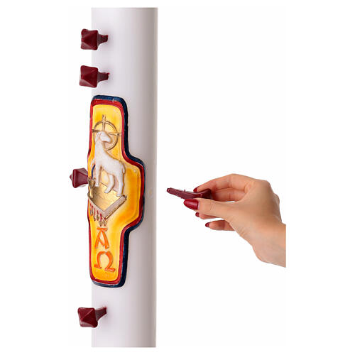 White Paschal Candle Lamb Paschal White Wax, 8x120 cm 5