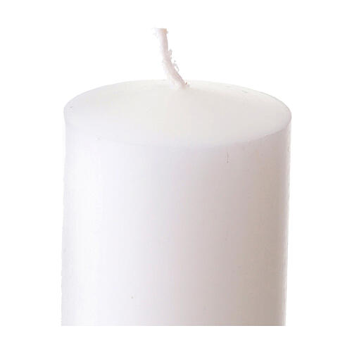 White Paschal candle with decal cross and lamb, 47 in, 2.5-inch diameter 7