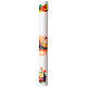 Cero pasquale bianco con decalcomania diam. 6 cm croce e agnello 120 cm s4