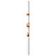 Cero pasquale bianco con decalcomania diam. 6 cm croce e agnello 120 cm s5
