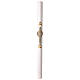 White Easter candle with modern alpha and omega cross, 3x47 in s3