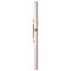 White Easter candle with modern alpha and omega cross, 3x47 in s5
