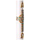 White Paschal Candle with Modern Alpha and Omega Cross, 8x120 cm s4