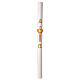 White Paschal candle with cross with lamp, Alpha and Omega, 3x47 in s3