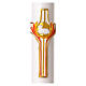 White Paschal Candle with Lamb Alpha and Omega Cross, 8x120 cm s2