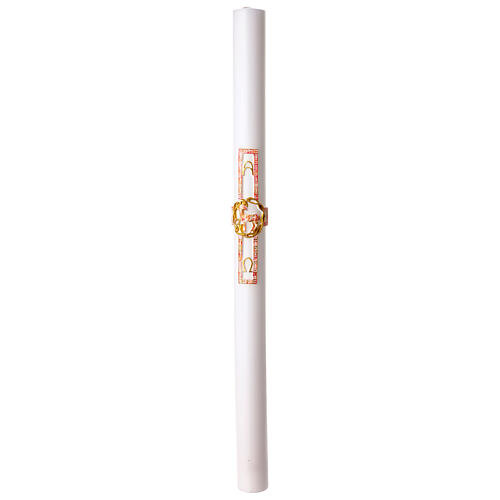 Paschal Candle White with Lamb Alpha and Omega, 8x120 cm 2