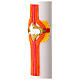 White Easter candle with modern silver Alpha and Omega cross, 3x47 in s4