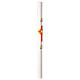 White Easter candle with modern silver Alpha and Omega cross, 3x47 in s5