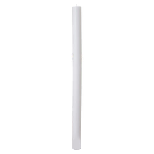 White Paschal Candle with Cross and Alpha Omega Vines, 8x120 cm 5
