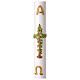 White Paschal candle with Alpha and Omega, vine cross, 3x47 in s1